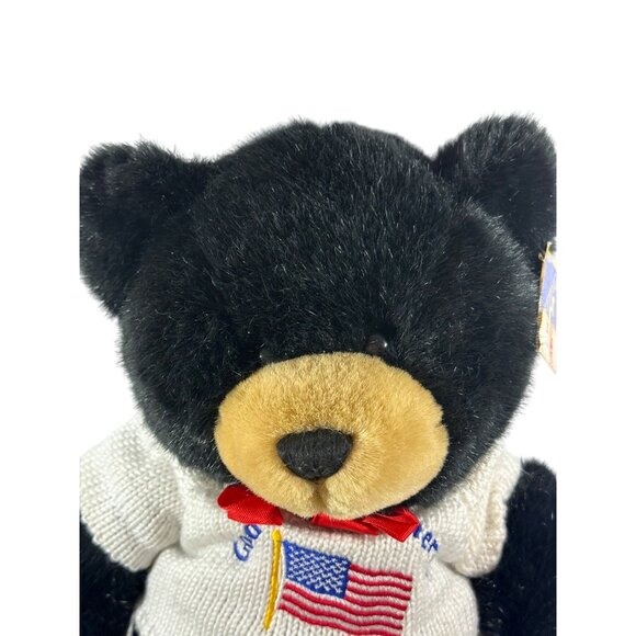 The Petting Zoo Black Bear God Bless America Teddy Bear 19” - Picture 2 of 6